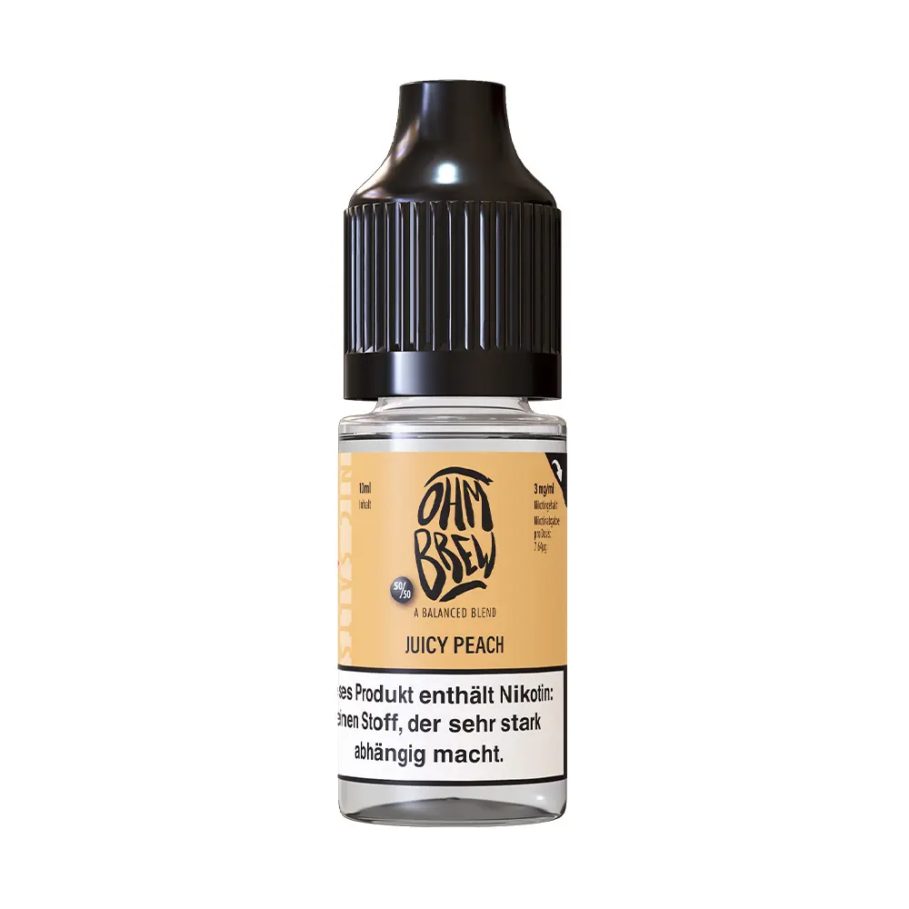 Ohm Brew Nikotinsalz - Juicy Peach - 10ml Liquid 6mg STEUERWARE