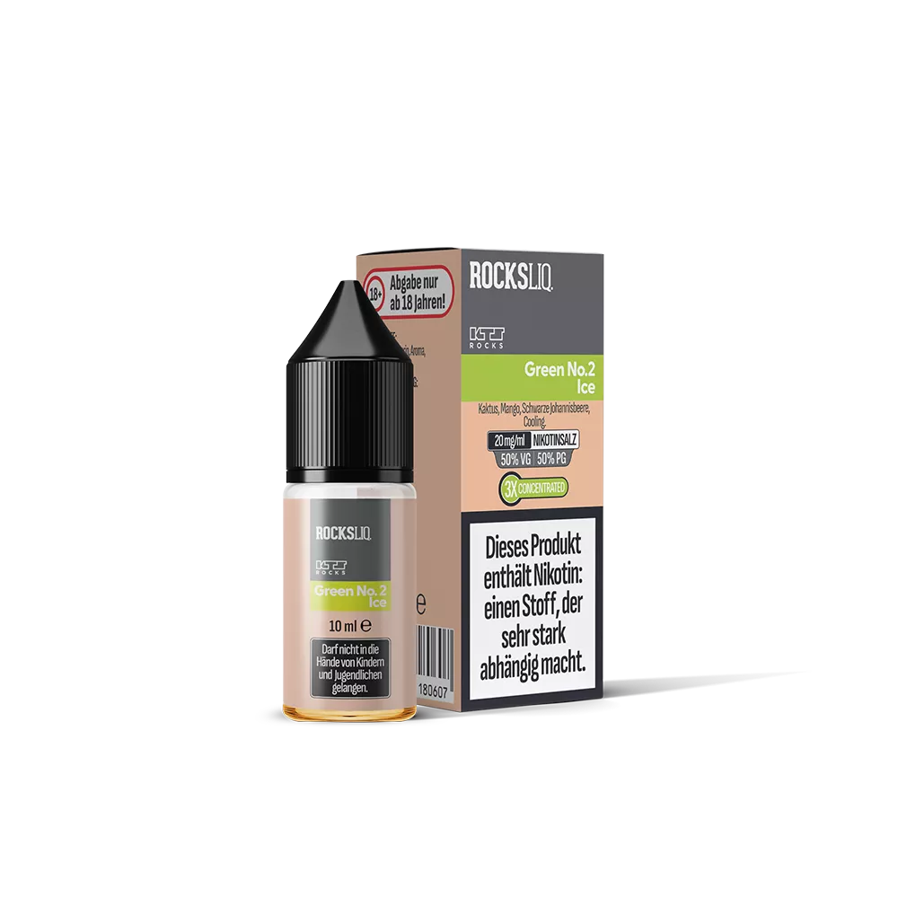 KTS Rocksliq Nikotinsalz - Green No.2 Ice - 10ml Liquid 20mg STEUERWARE