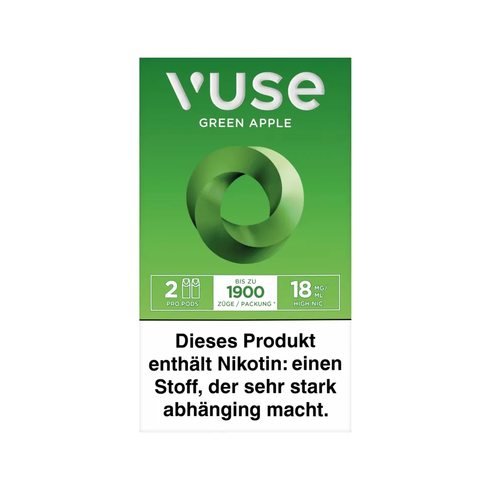 Vuse Pro Caps 2er Green Apple Nic Salts 18mg STEUERWARE
