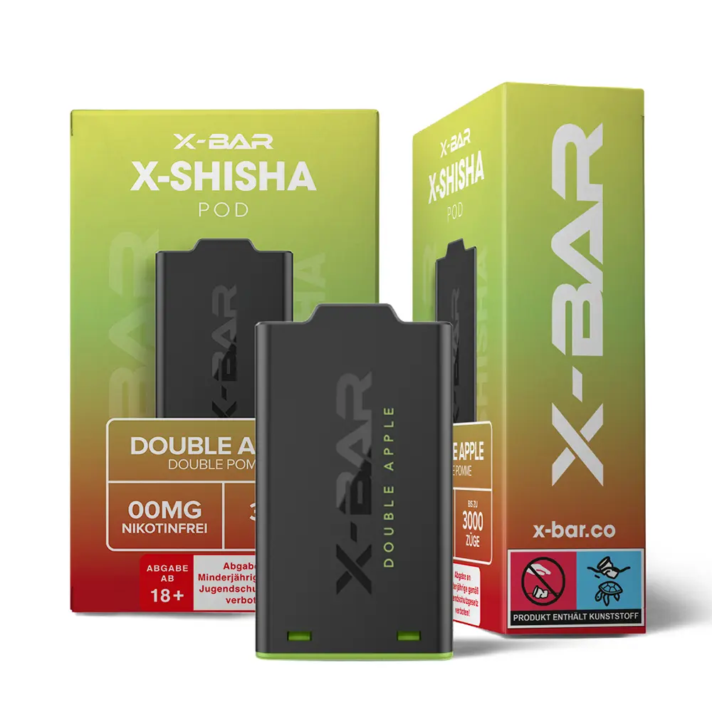 X-Bar - X-Shisha Pod - Double Apple - 7ml 0mg STEUERWARE
