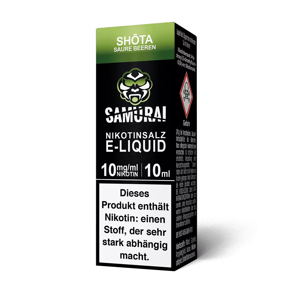 Samurai Nikotinsalz - Shota Saure Beeren - Liquid 10mg 10ml STEUERWARE