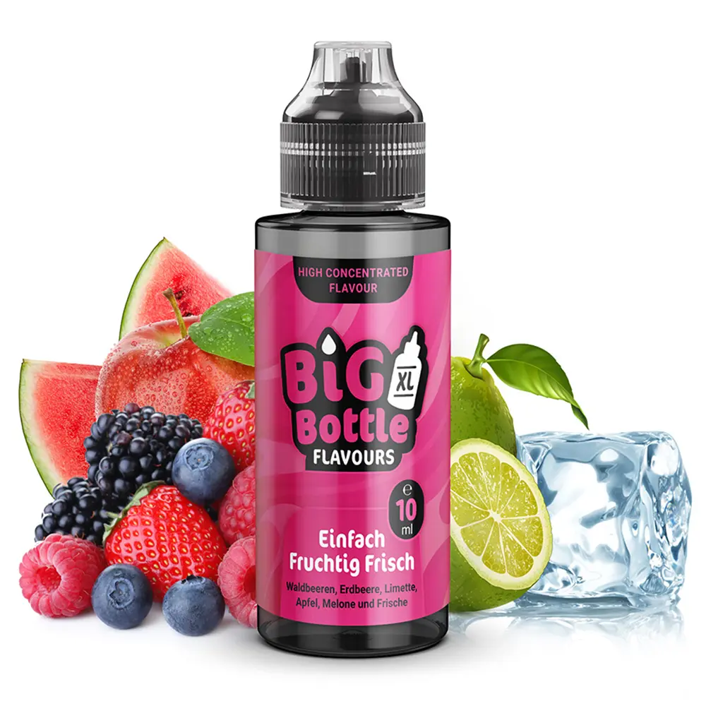 Big Bottle Flavours Aroma - Einfach Fruchtig Frisch - 10ml in 120ml Flasche STEUERWARE