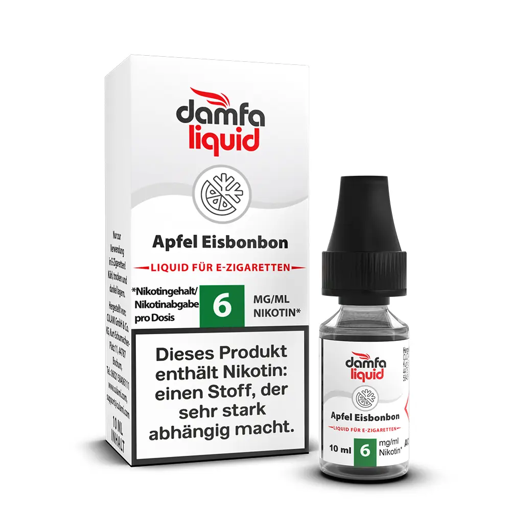 damfaliquid Apfel Eisbonbon 6 mg 10ml STEUERWARE