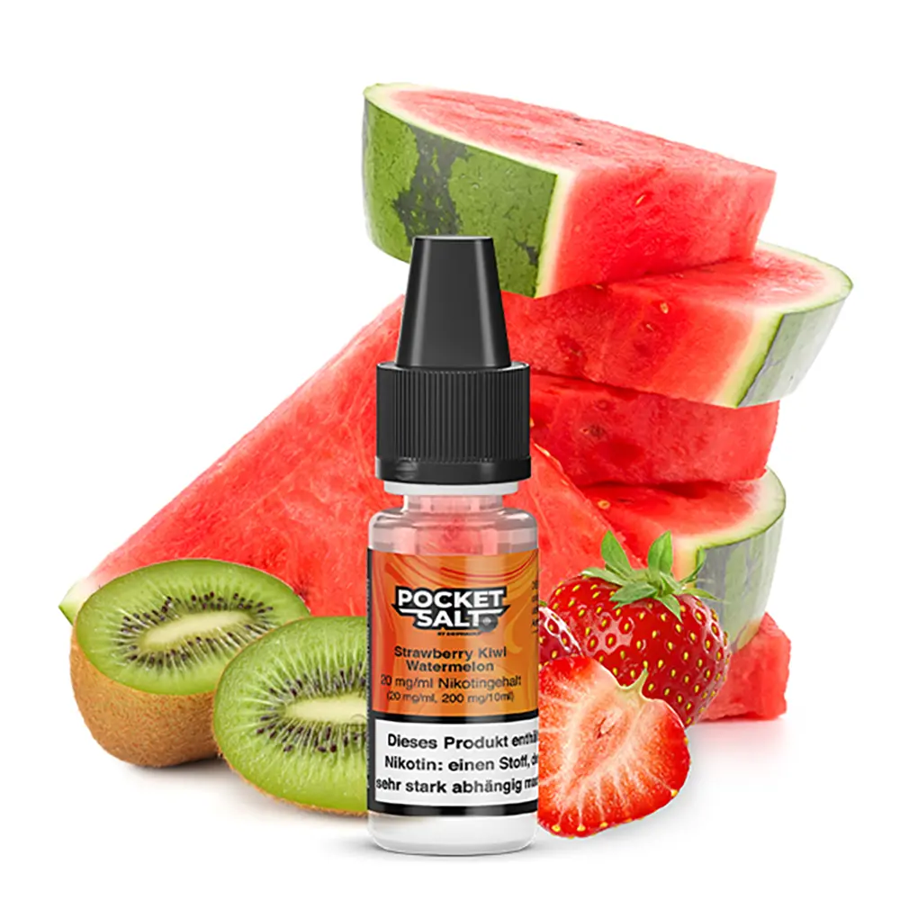 Pocket Salt Nikotinsalz - Strawberry Kiwi Watermelon - 10ml Liquid 20mg STEUERWARE