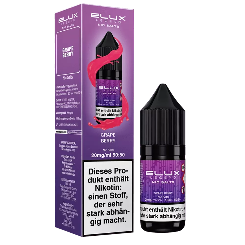Elux Nikotinsalz - Grape Berry - Liquid 10mg 10ml STEUERWARE C