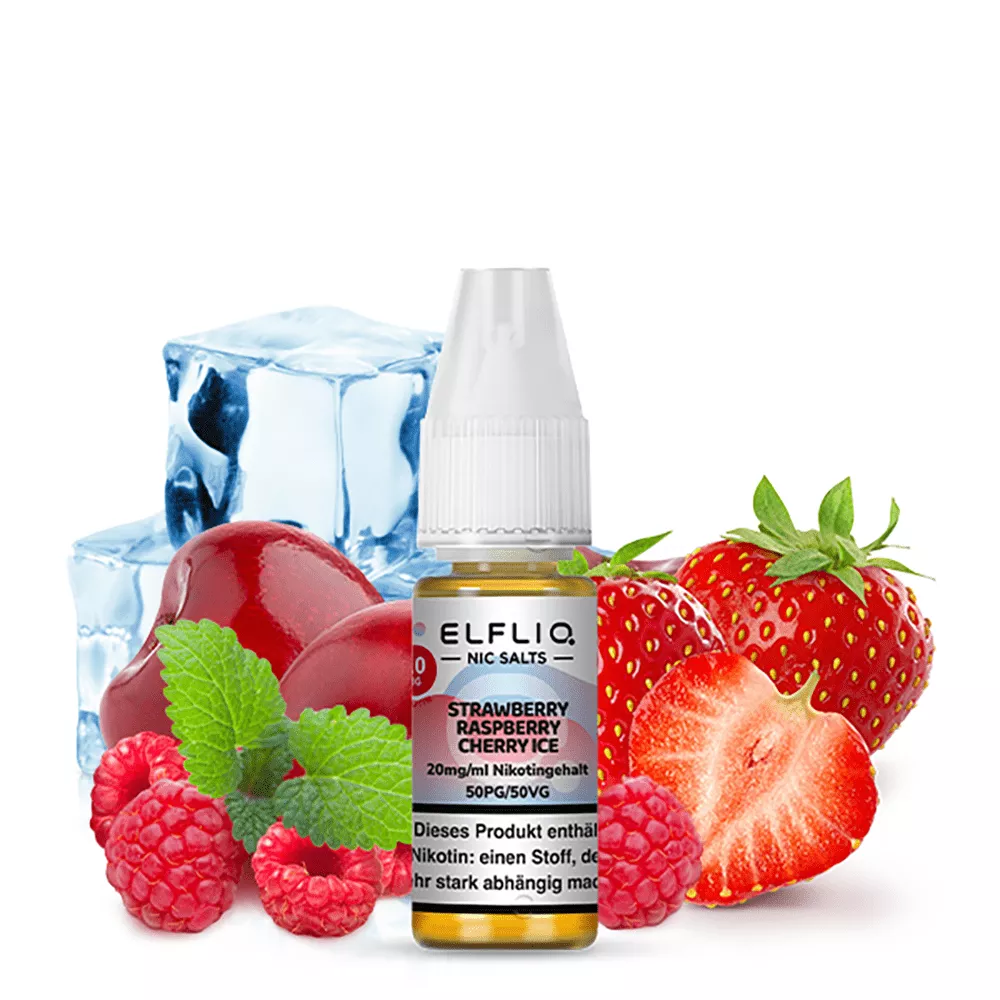 Elfliq by Elfbar Nikotinsalz - Strawberry Raspberry Cherry Ice - Liquid 20mg 10ml STEUERWARE