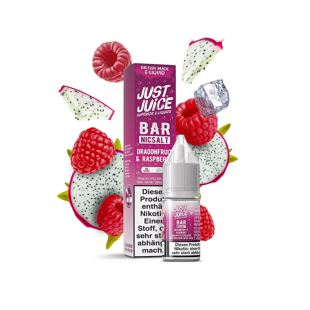 Just Juice Nikotinsalz - Dragonfruit & Raspberry - 10ml Liquid 20mg STEUERWARE C