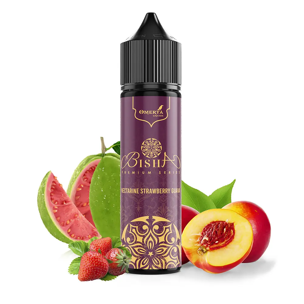 Omerta Aroma Longfill - Bisha Nectarine Strawberry Guava - 10ml Aroma in 60ml Flasche STEUERWARE