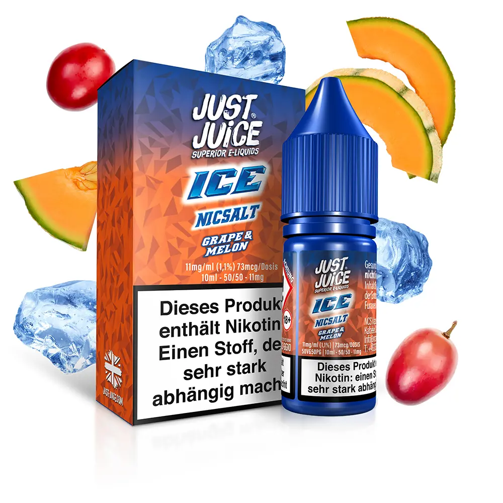 Just Juice Nikotinsalz - Grape & Melon ICE - 10ml 11mg STEUERWARE