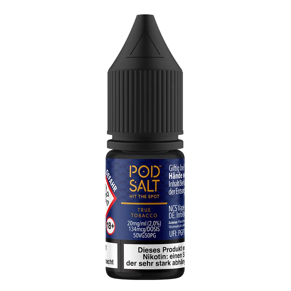 Pod Salt Origin Nikotinsalz - True Tobacco - 10ml Liquid 20mg STEUERWARE C