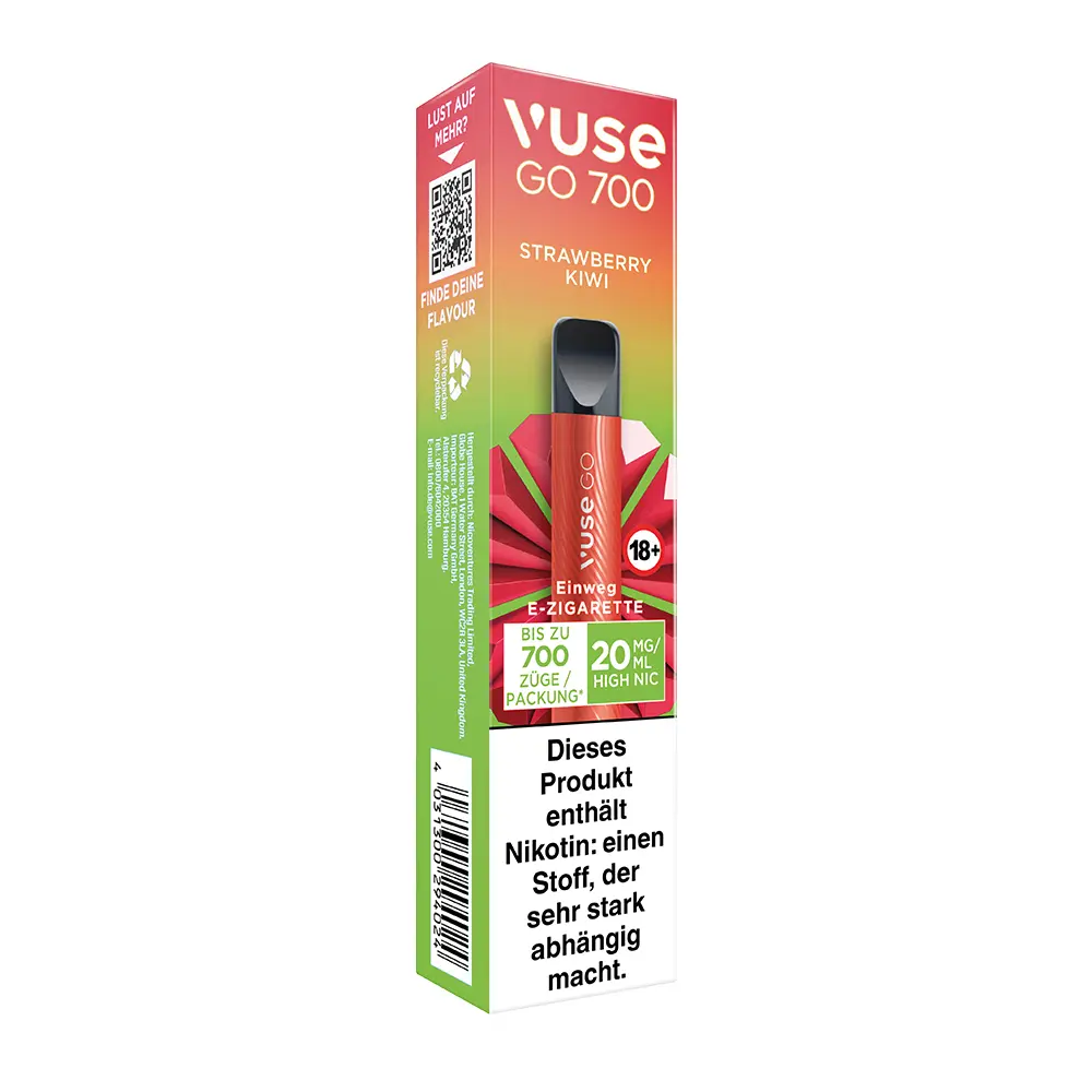 Vuse GO 700 Strawberry Kiwi 20mg Einweg E-Zigarette STEUERWARE