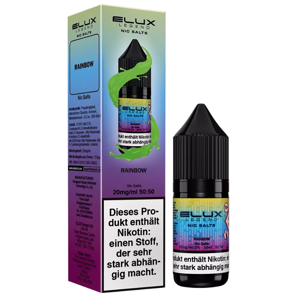 Elux Nikotinsalz - Rainbow - Liquid 10mg 10ml STEUERWARE C