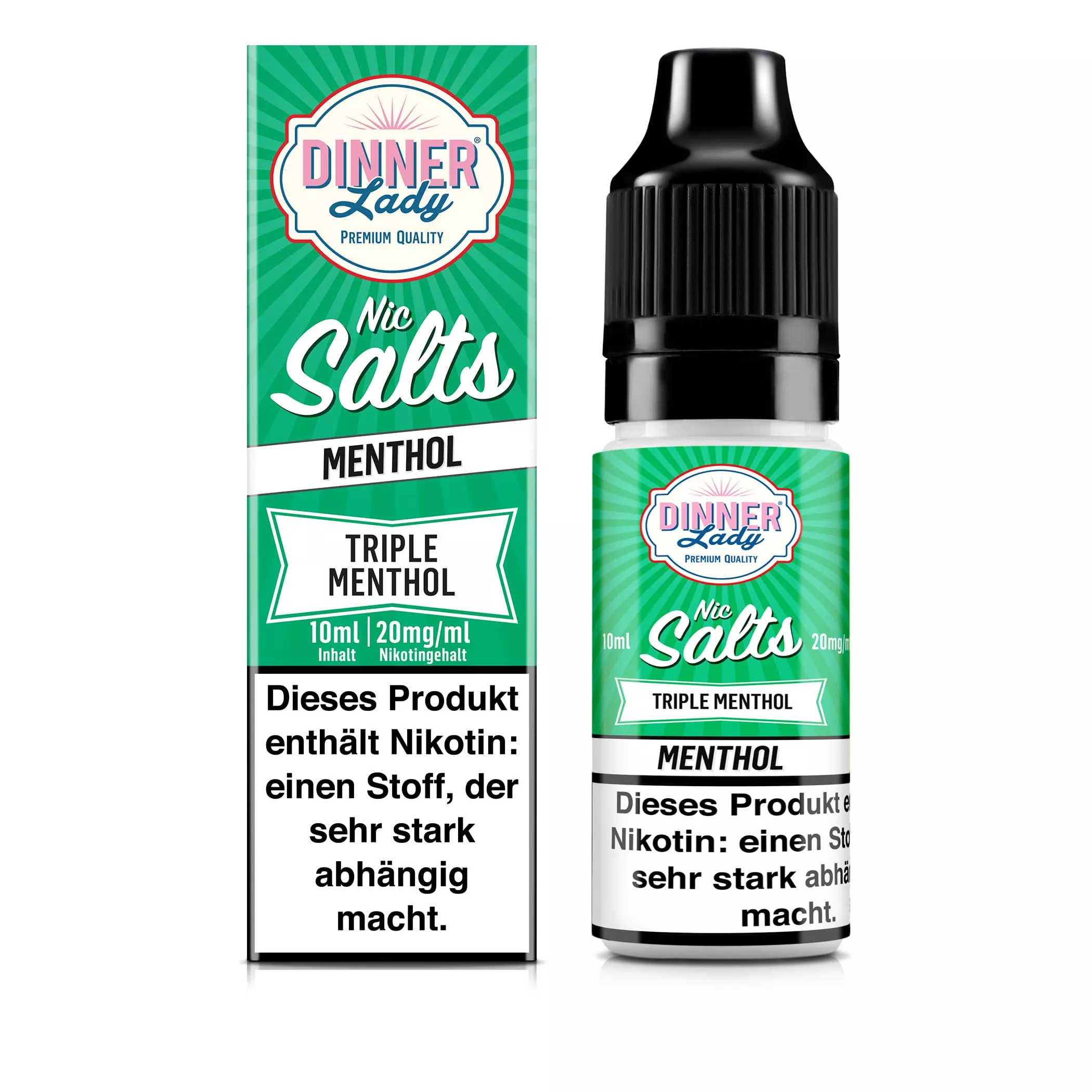 Dinner Lady Nikotinsalz - Triple Menthol - 50/50 10ml Liquid 20mg STEUERWARE