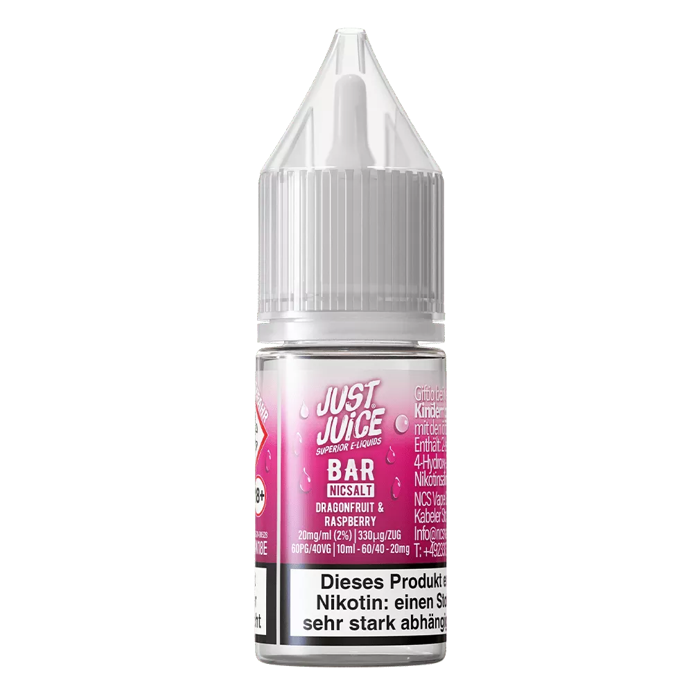 Just Juice Nikotinsalz - Dragonfruit & Raspberry - 10ml Liquid 20mg STEUERWARE C