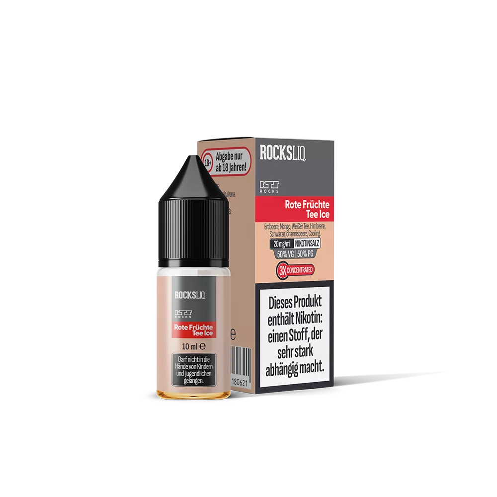 KTS Rocksliq Nikotinsalz - Rote Früchte Tee Ice - 10ml Liquid 20mg STEUERWARE