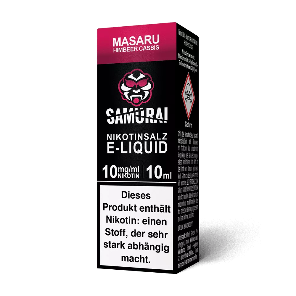 Samurai Nikotinsalz - Masaru Himbeer Cassis - Liquid 10mg 10ml STEUERWARE
