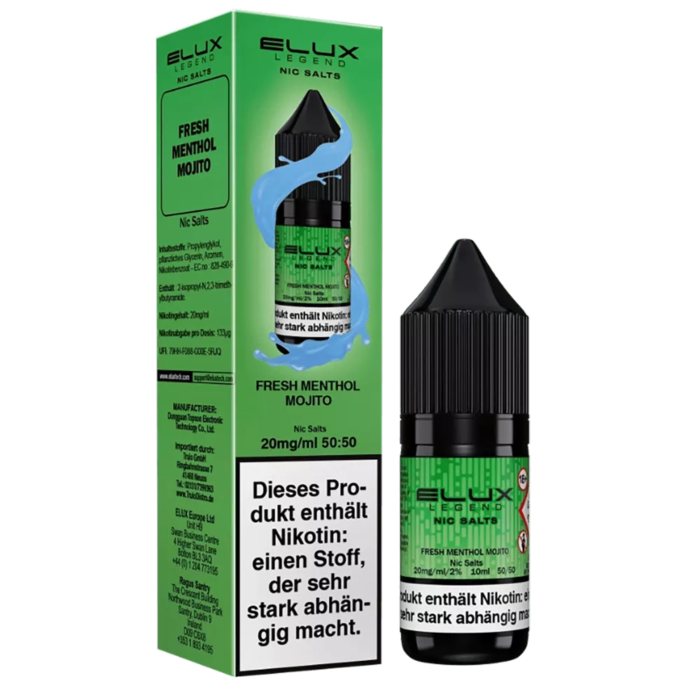 Elux Nikotinsalz - Fresh Menthol Mojito - Liquid 10mg 10ml STEUERWARE C