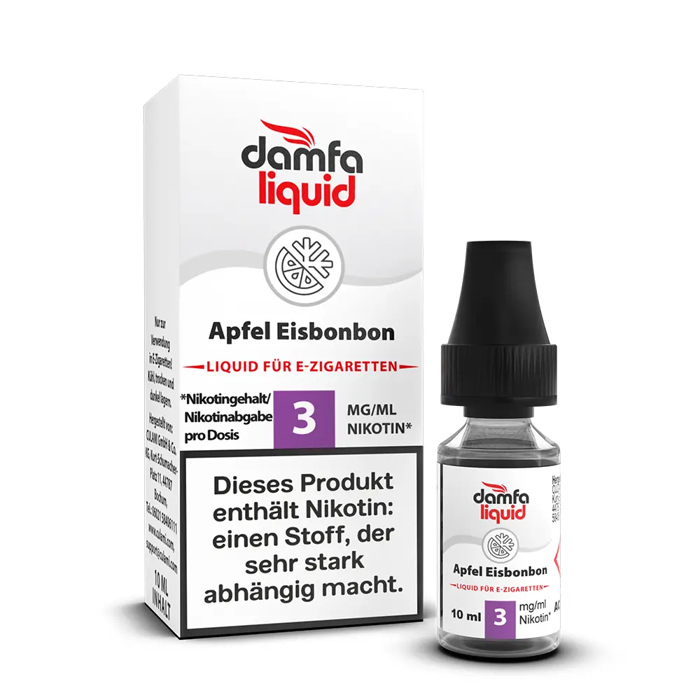 damfaliquid Apfel Eisbonbon 3 mg 10ml STEUERWARE