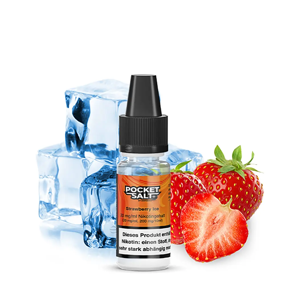 Pocket Salt Nikotinsalz - Strawberry Ice - 10ml Liquid 20mg STEUERWARE