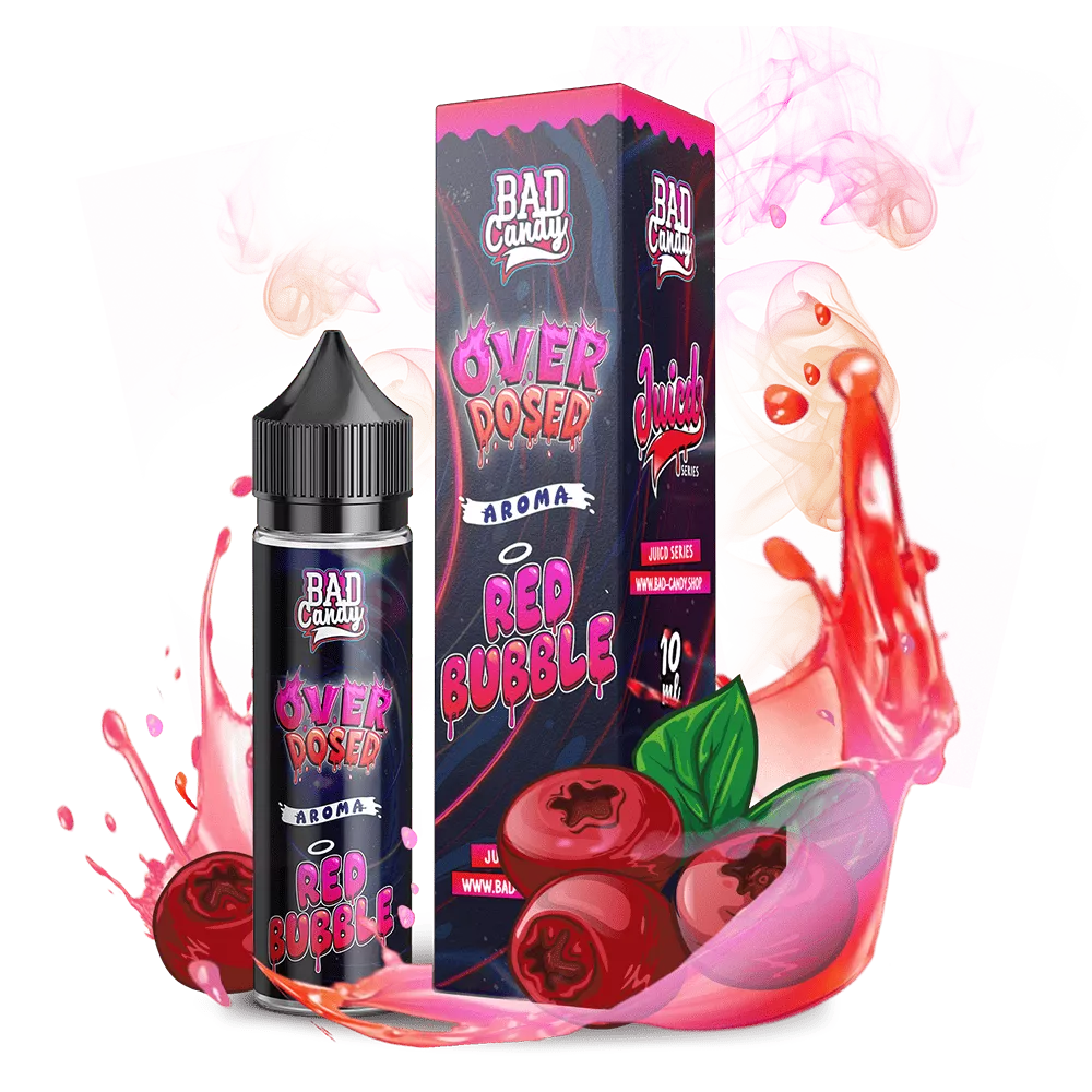 Bad Candy Longfill - Red Bubble - Overdosed 10ml Aroma in 60 ml Flasche STEUERWARE