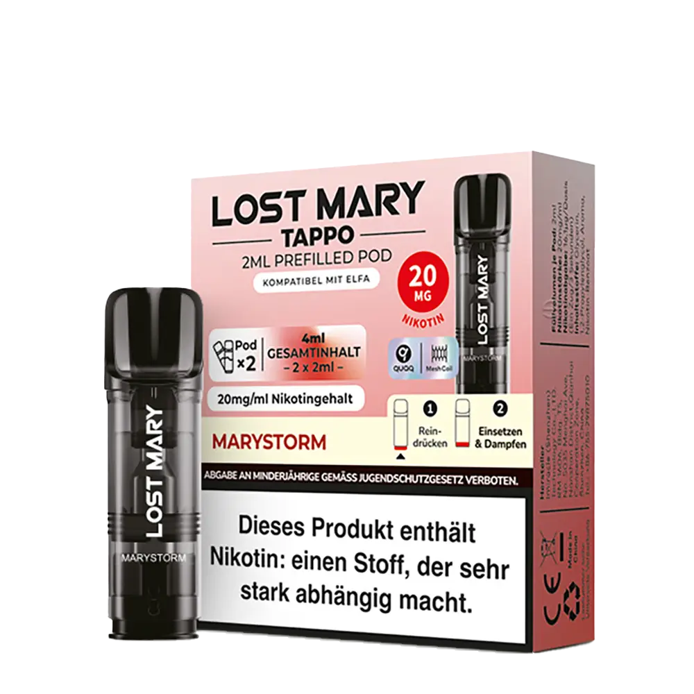 Lost Mary Tappo Einweg Pod - Marystorm - 20mg Nikotinsalz 2ml STEUERWARE
