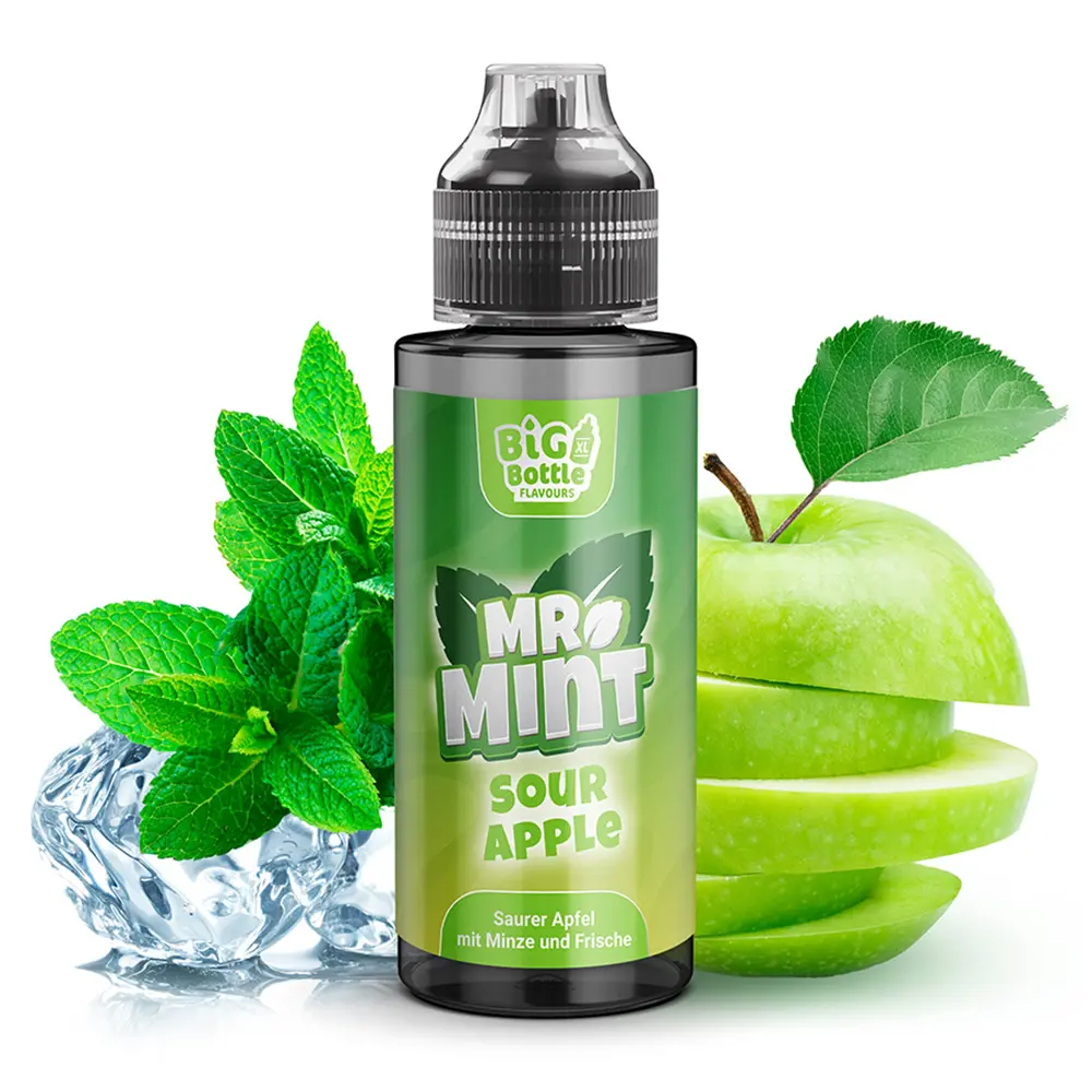 Mr. Mint Aroma Longfill - Sour Apple - 10ml in 120ml Flasche STEUERWARE