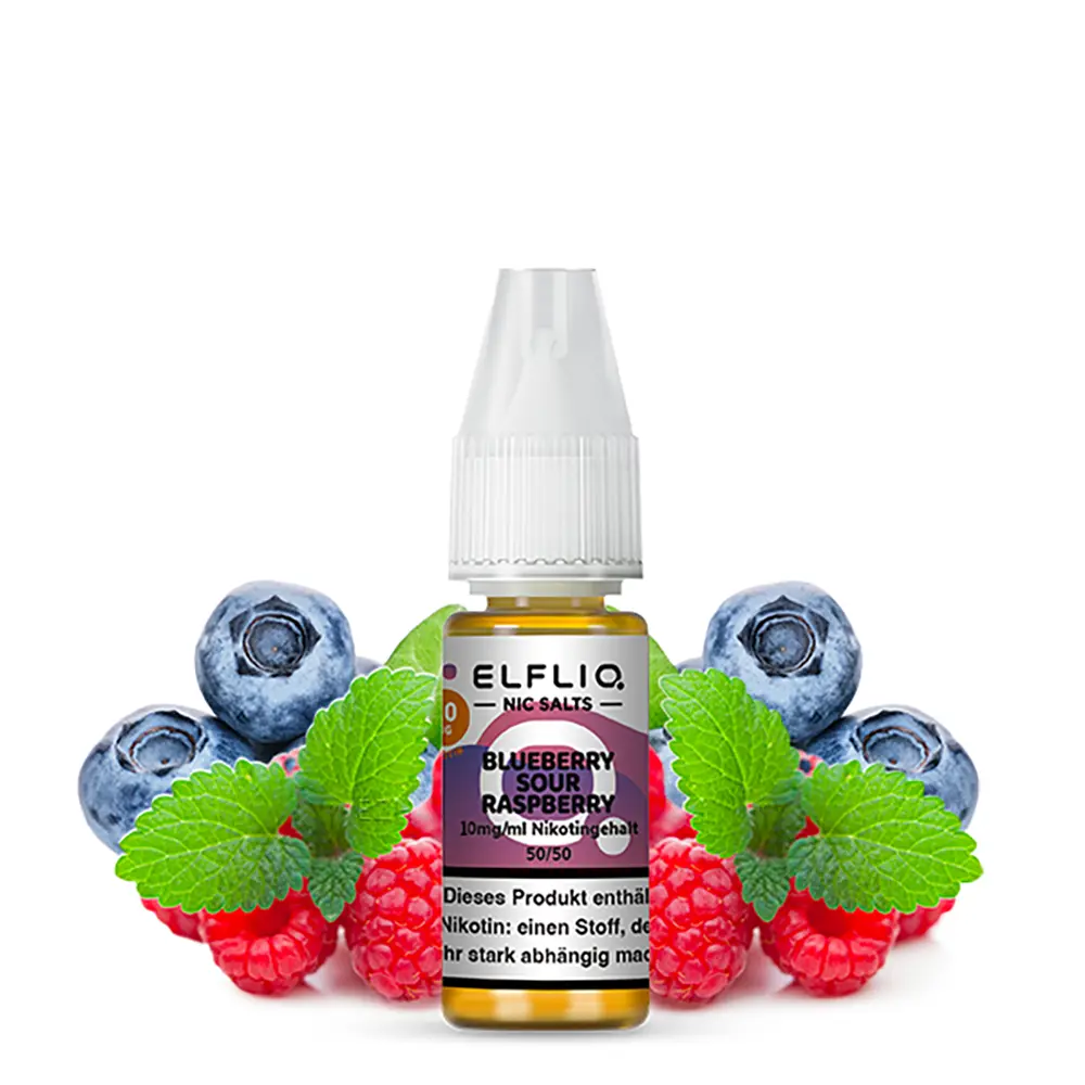 Elfliq by Elfbar Nikotinsalz - Blueberry Sour Raspberry - Liquid 10mg 10ml - STEUERWARE