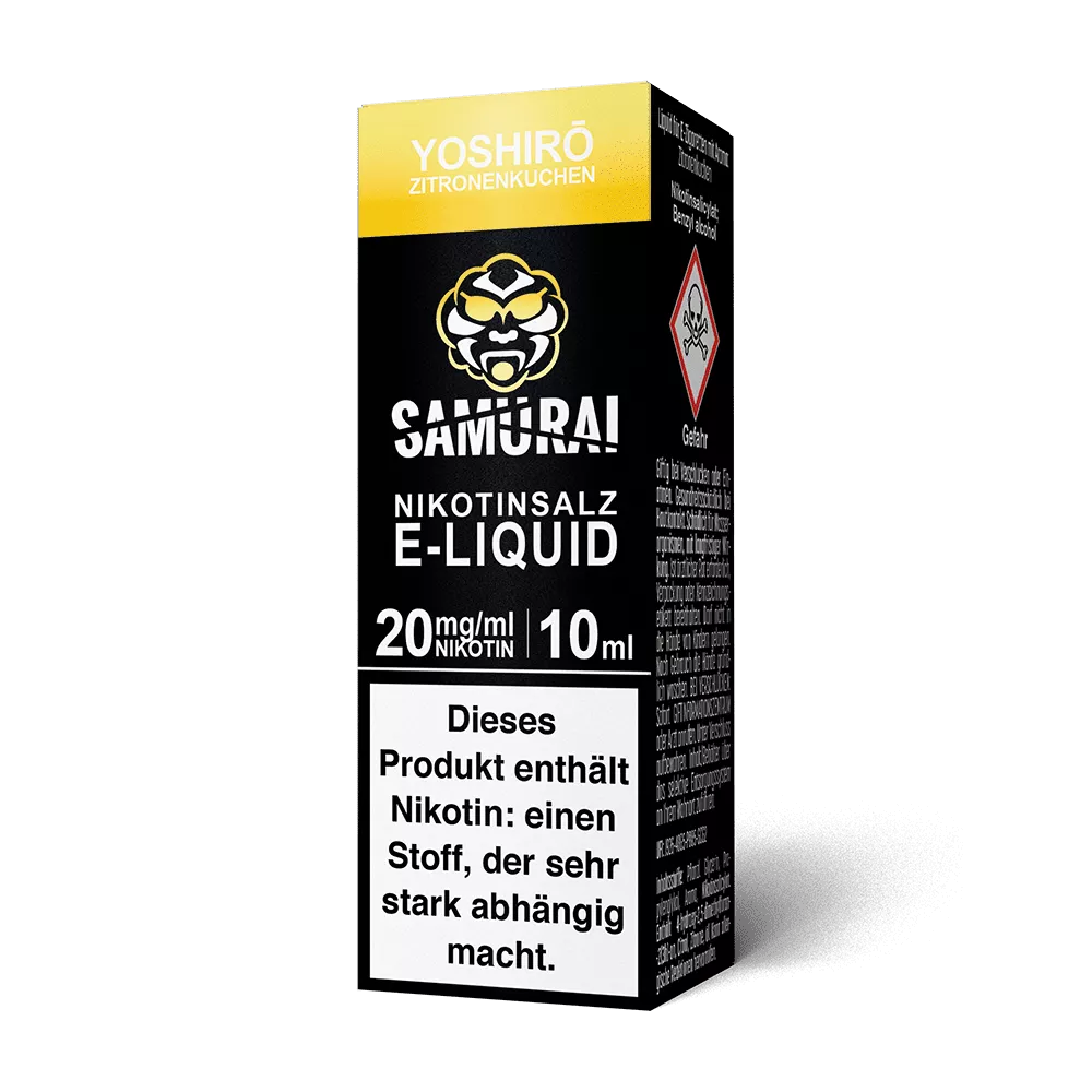 Samurai Nikotinsalz - Yoshiro Zitronenkuchen - Liquid 20mg 10ml STEUERWARE