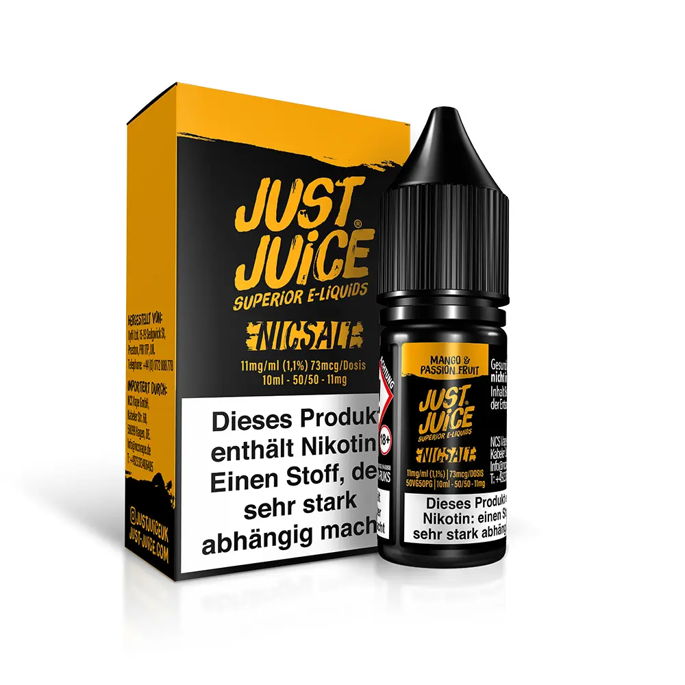 Just Juice Nikotinsalz - Mango & Passion Fruit - 10ml 11mg STEUERWARE