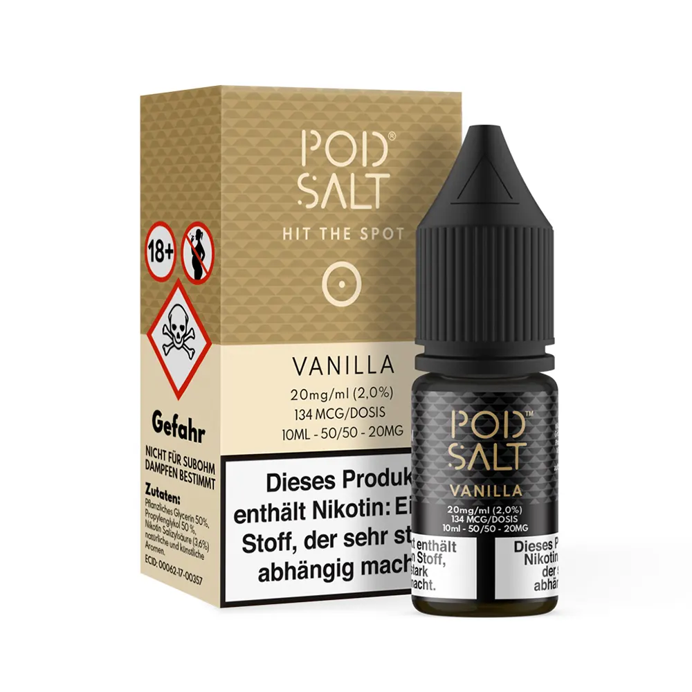 Pod Salt Core Nikotinsalz - Vanilla - 10ml Liquid 20mg STEUERWARE C