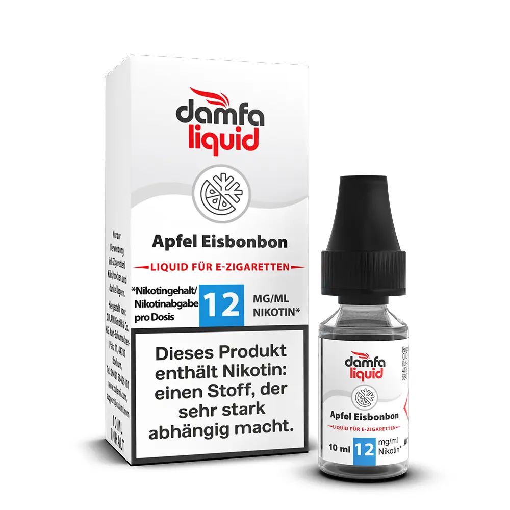 damfaliquid Apfel Eisbonbon 12 mg 10ml STEUERWARE