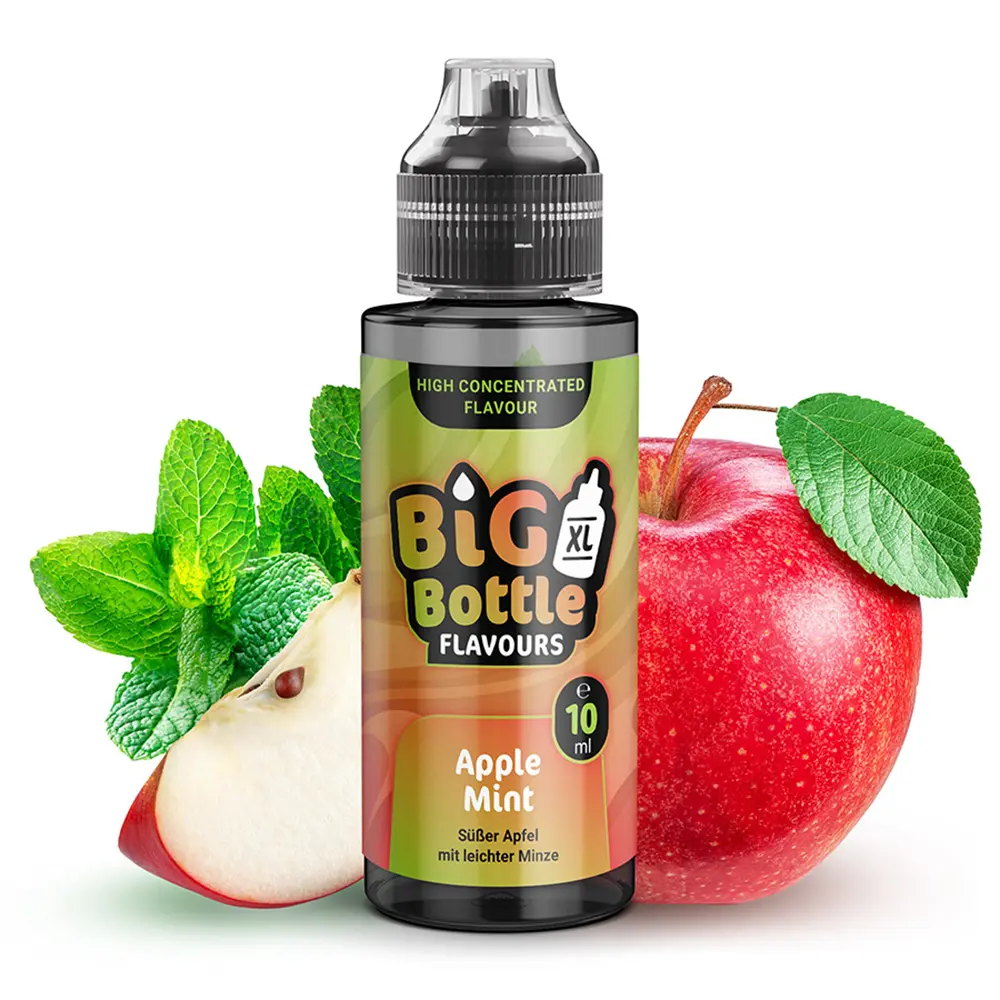 Big Bottle Flavours Aroma - Apple Mint - 10ml in 120ml Flasche STEUERWARE