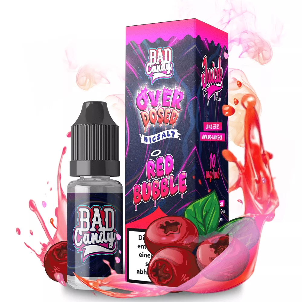 Bad Candy Nikotinsalz - Red Bubble - Overdosed 10ml Liquid 10mg STEUERWARE