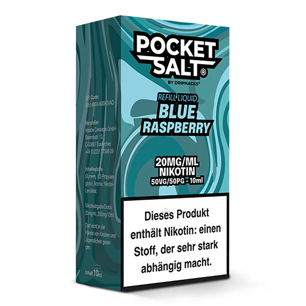 Pocket Salt Nikotinsalz - Blue Raspberry - 10ml Liquid 20mg STEUERWARE