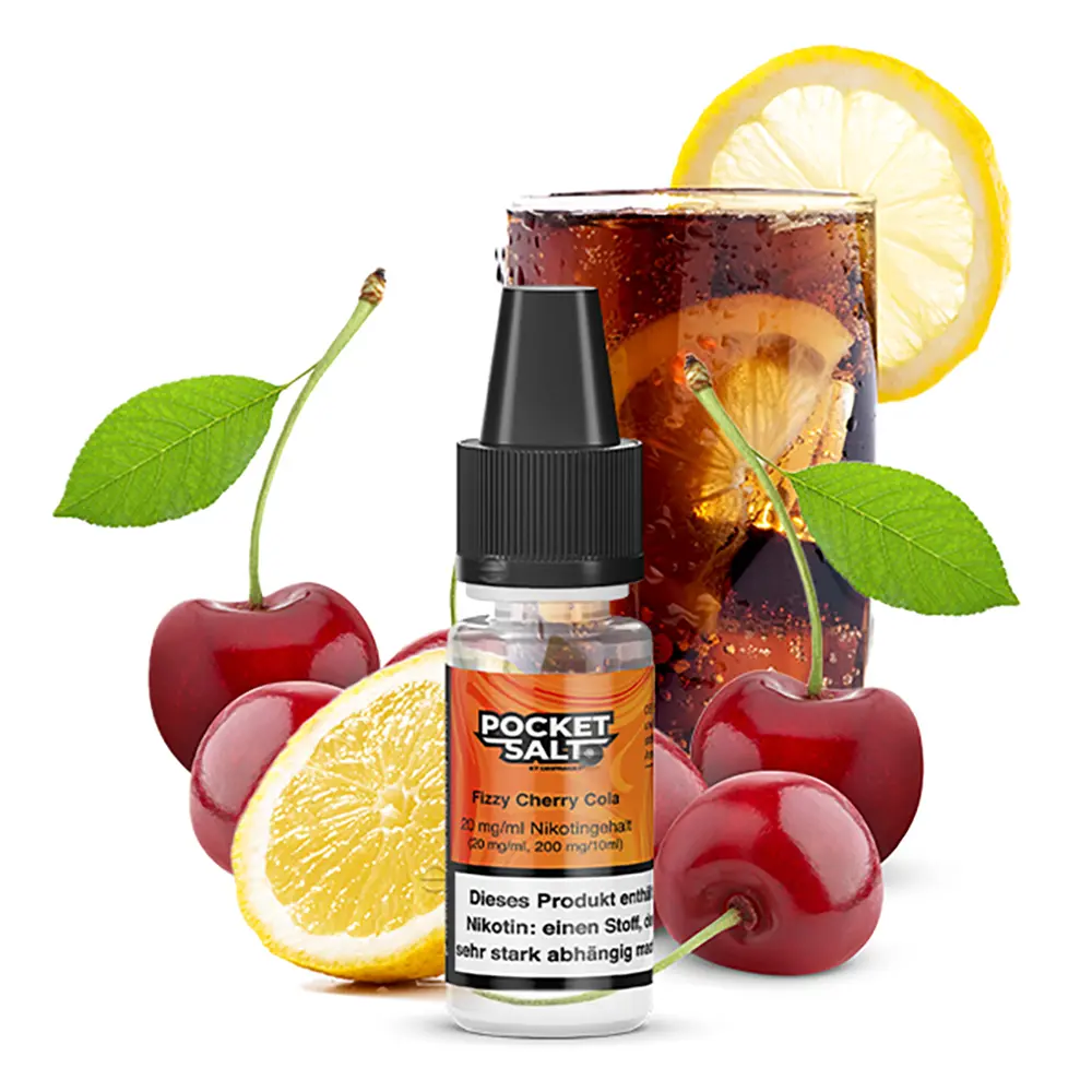Pocket Salt Nikotinsalz - Fizzy Cherry Cola - 10ml Liquid 20mg STEUERWARE