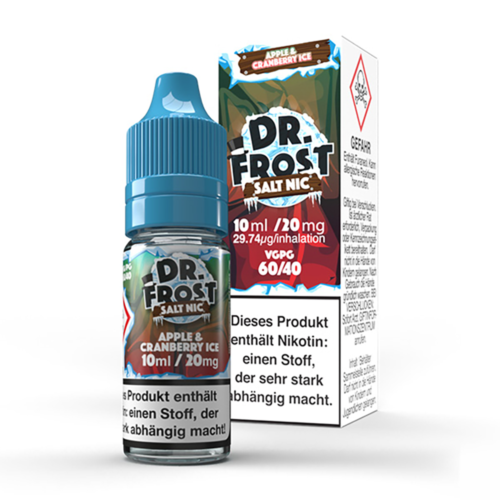 Dr. Frost Nikotinsalz - Ice Cold Apple & Cranberry - Liquid 20mg 10ml STEUERWARE