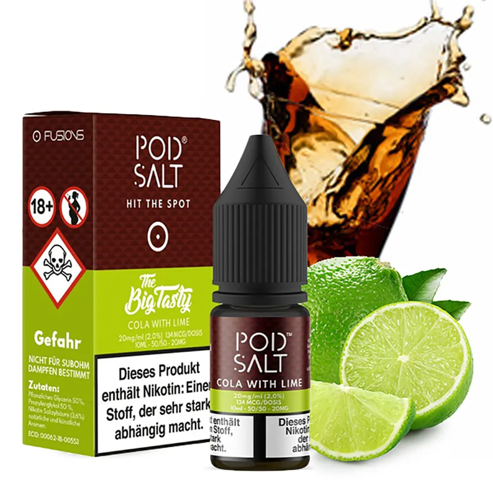 Pod Salt Fusion - Cola with Lime - 10ml Liquid 20mg Nikotinsalz STEUERWARE