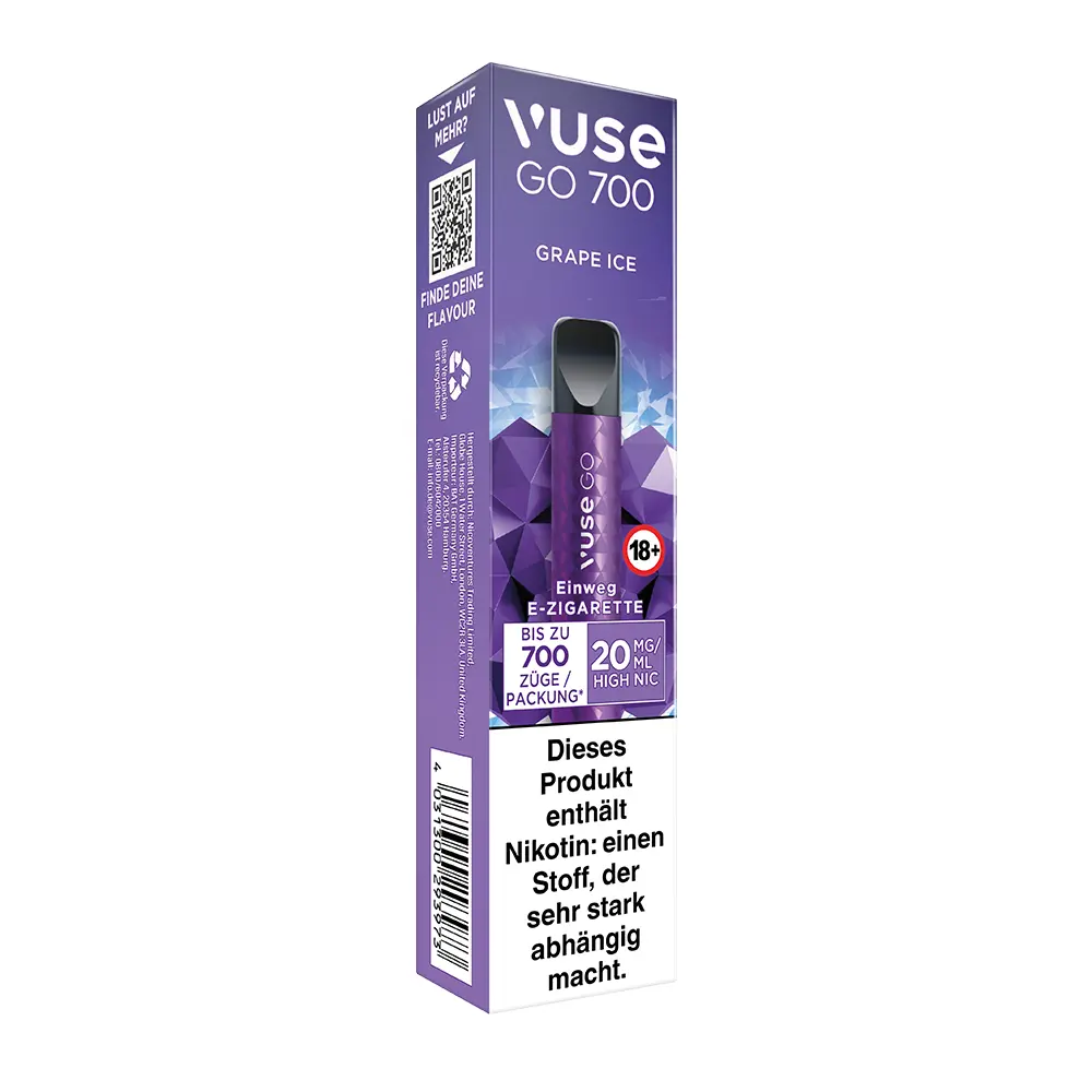 Vuse GO 700 Grape Ice 20mg Einweg E-Zigarette STEUERWARE