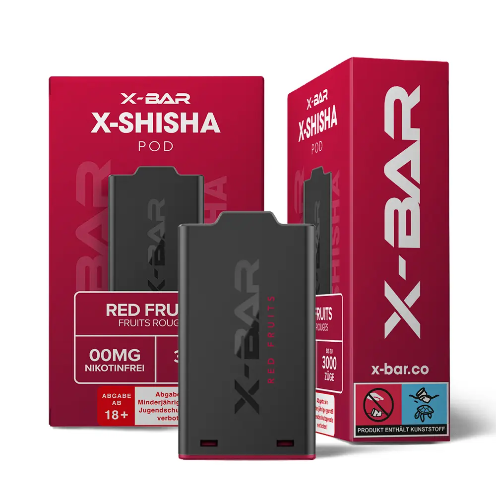X-Bar - X-Shisha Pod - Red Fruits - 7ml 0mg STEUERWARE