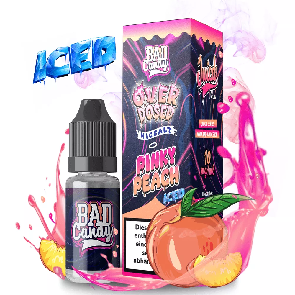 Bad Candy Nikotinsalz - Pinky Peach Iced - Overdosed 10ml Liquid 10mg STEUERWARE