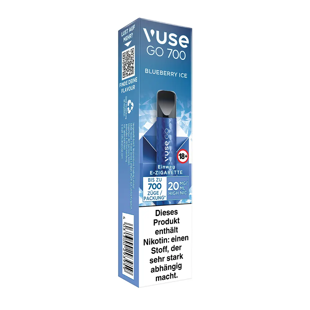 Vuse GO 700 Blueberry Ice 20mg Einweg E-Zigarette STEUERWARE