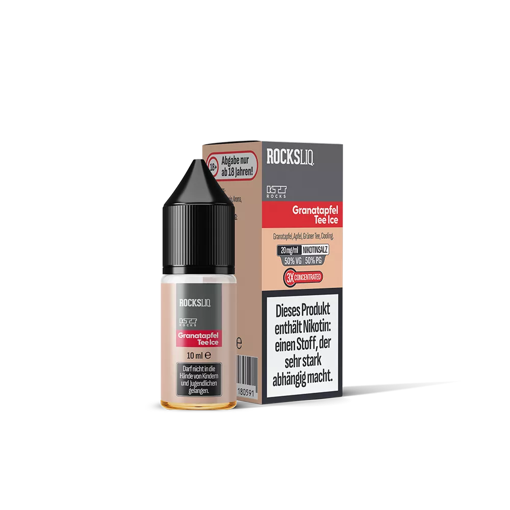 KTS Rocksliq Nikotinsalz - Granatapfel Tee Ice - 10ml Liquid 20mg STEUERWARE