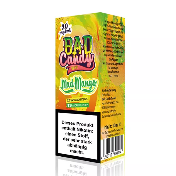 Bad Candy Mad Mango Nic Salt 10mg STEUERWARE