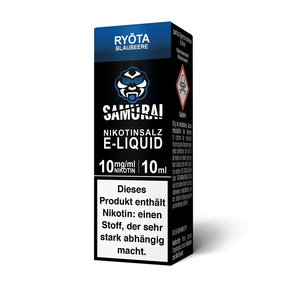 Samurai Nikotinsalz - Ryota Blaubeere - Liquid 10mg 10ml STEUERWARE