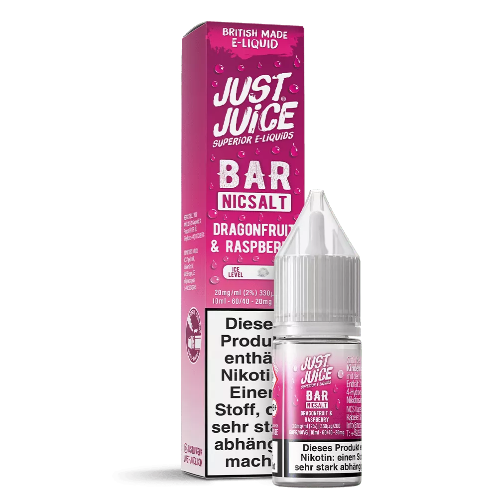 Just Juice Nikotinsalz - Dragonfruit & Raspberry - 10ml Liquid 20mg STEUERWARE C