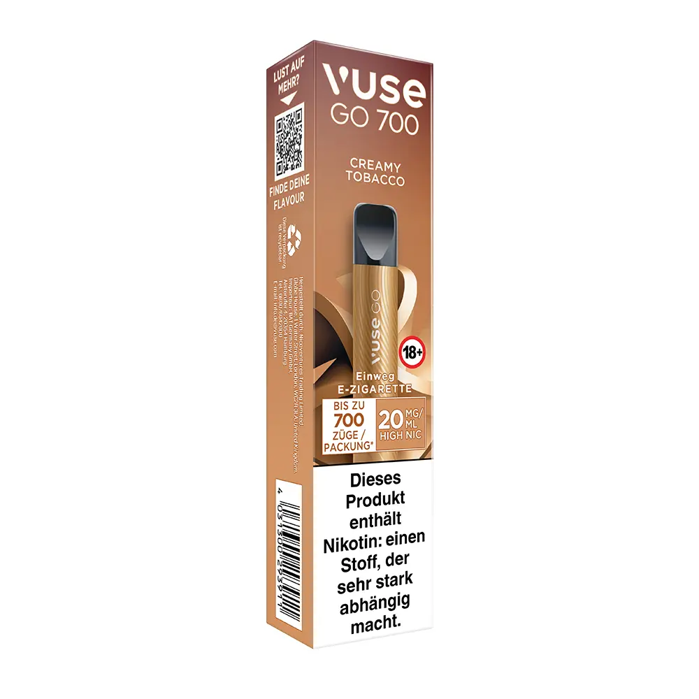 Vuse GO 700 Creamy Tobacco 20mg Einweg E-Zigarette STEUERWARE