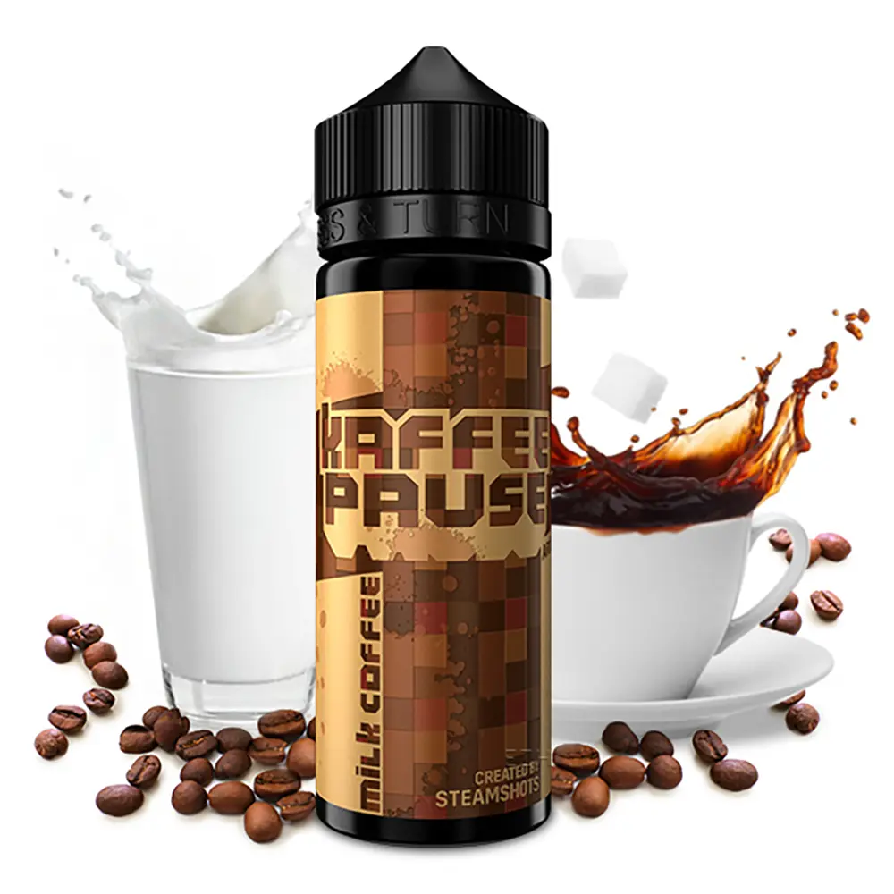 Kaffeepause Aroma Milk & Coffee 10ml  in 120ml Flasche by Steamshots STEUERWARE