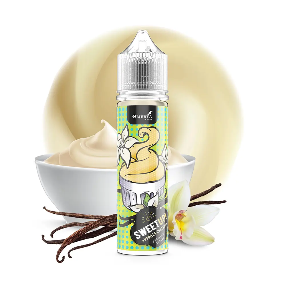 Omerta Longfill - SweetUp Vanilla Custard - 10ml Aroma in 60ml Flasche STEUERWARE
