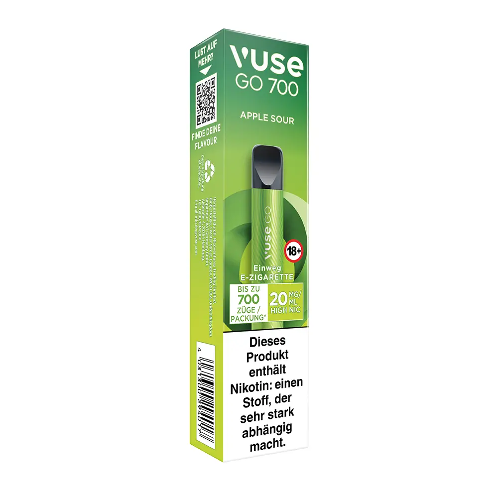 Vuse GO 700 Apple Sour 20mg Einweg E-Zigarette STEUERWARE