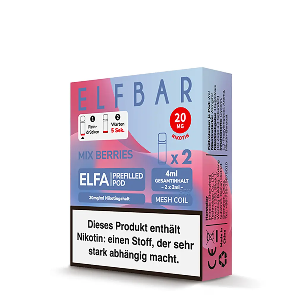 Elfbar Elfa Einweg Pod - Mix Berries - 20mg Nikotinsalz 2ml STEUERWARE